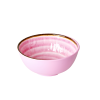 Pink Melamine Bowl with Swirl Print Rice DK